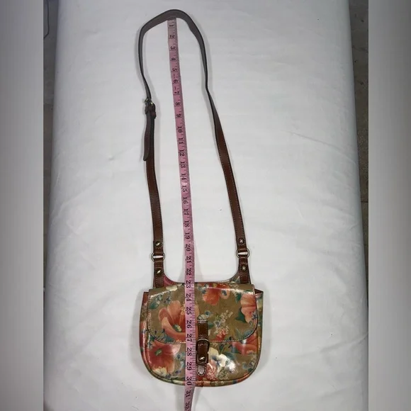 Patricia Nash glazed leather floral studded messenger crossbody - Picture 14 of 16